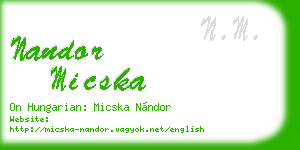 nandor micska business card