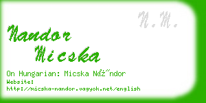 nandor micska business card
